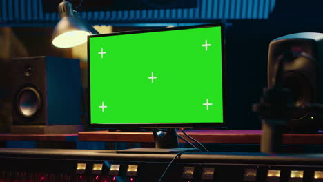diseñador de edición de sonido y grabación de pistas con consola de mezcla en la sala de control