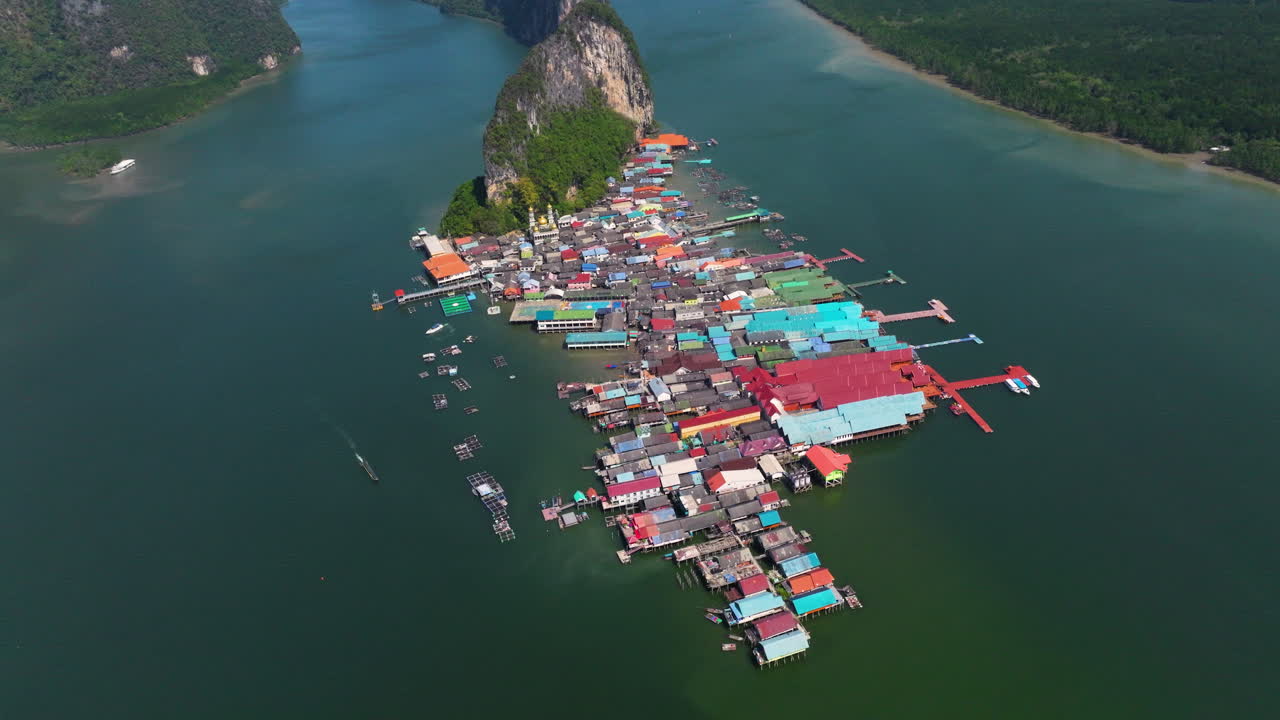 Aerial View Of Ko Panyi Village In Phang Nga Province, Thailand