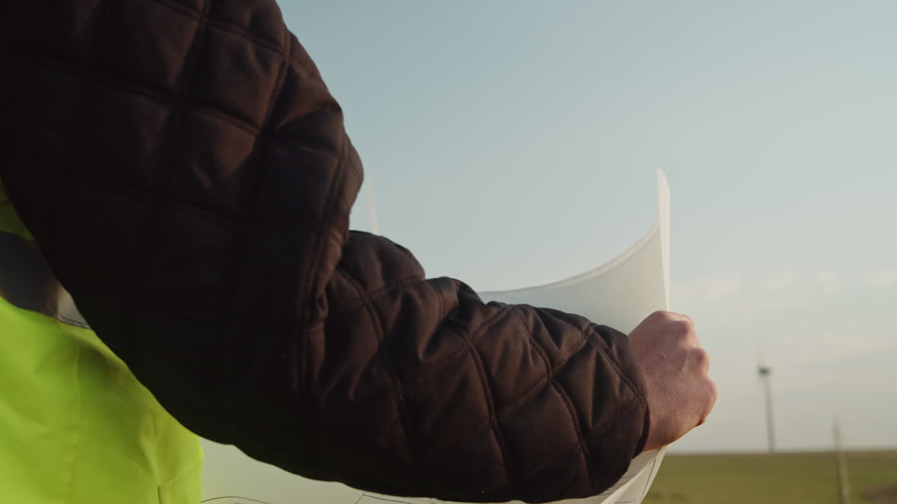 ingeniero usando un chaleco reflectante y casco con