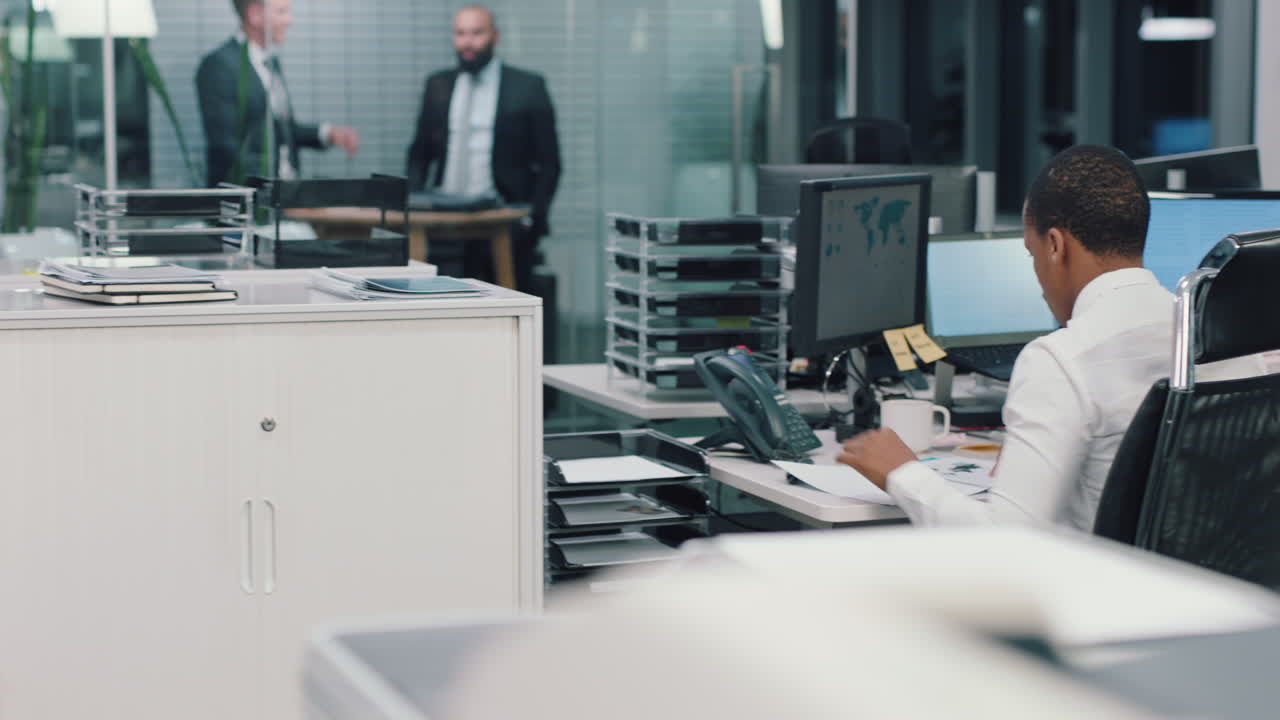 Black man, smile and phone call conversation