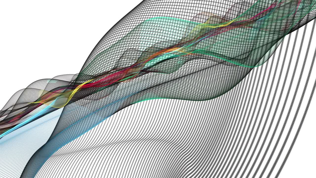 Fantastic animation with particle wave object in slow motion, 4096x2304 loop 4K