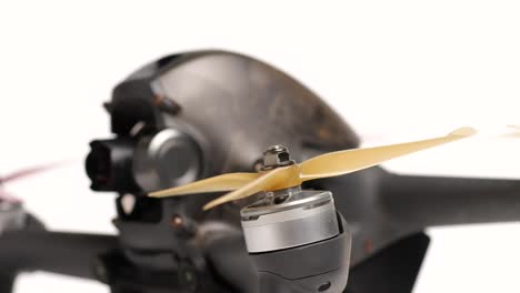 primer plano de hélices de drones fpv, drone de carreras