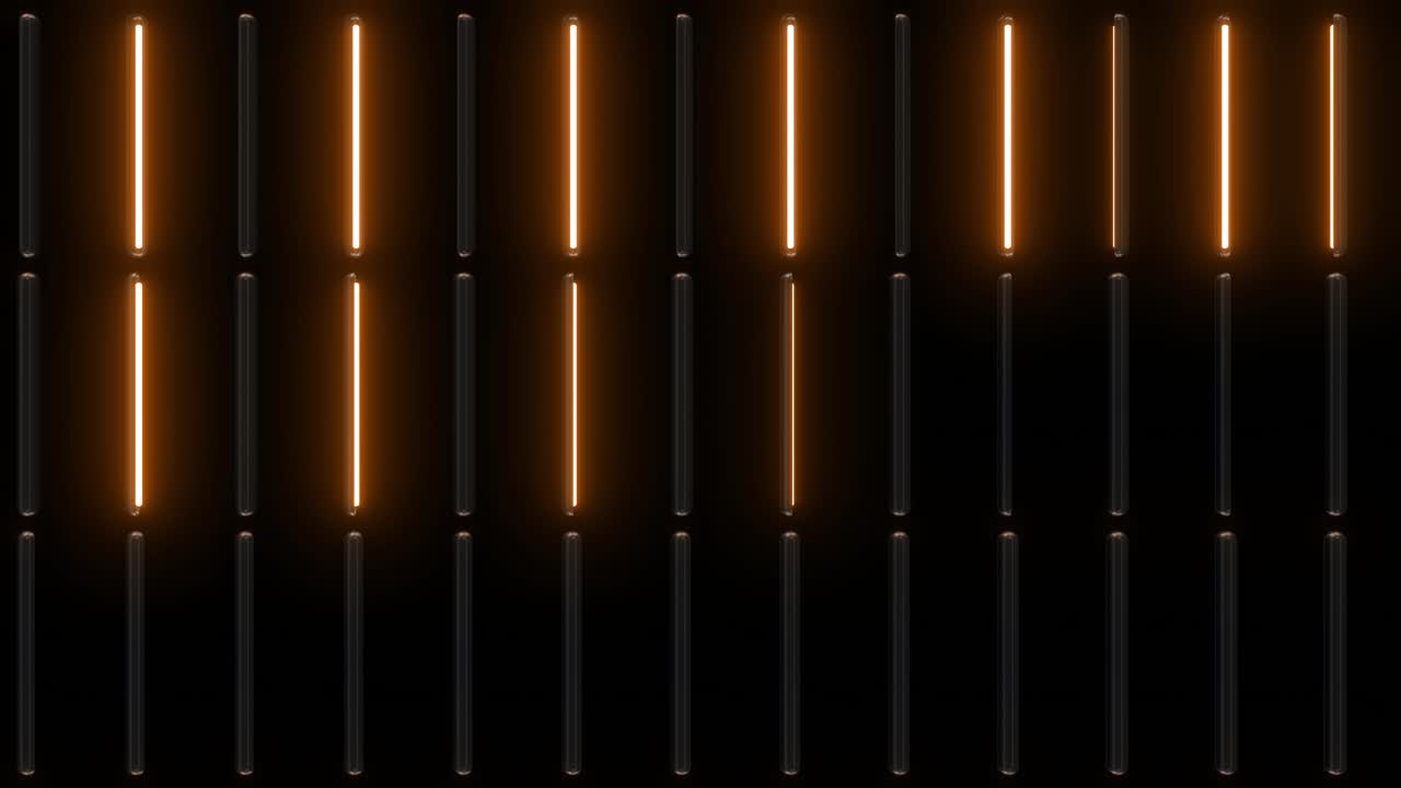 Orange Neon Light Tubes on a Dark Background