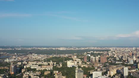 vista aérea del horizonte de kiev, ucrania