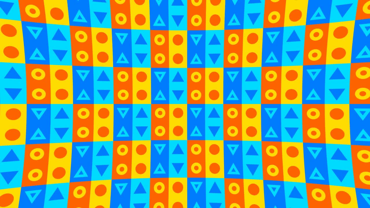 Animert geometrisk figur forvrengt bakgrunn