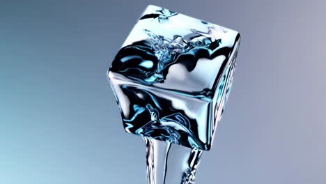 abstract liquid or glass structure with blue reflections