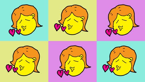 kids drawing pop art seamless background with theme of women kiss