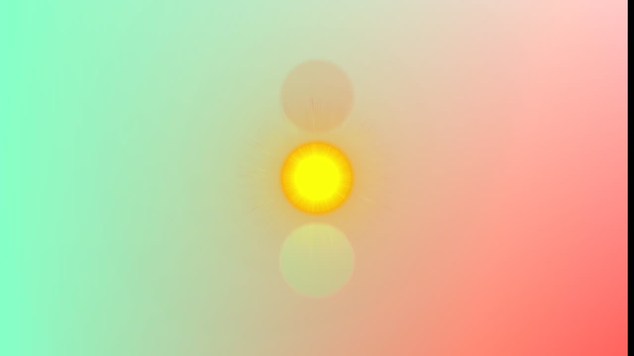 animación de puntos de luz rojos, verdes y amarillos contra un fondo verde y rosa degradado