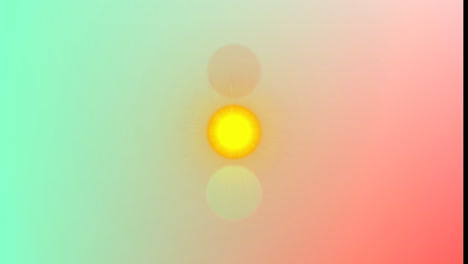 animación de puntos de luz rojos, verdes y amarillos contra un fondo verde y rosa degradado
