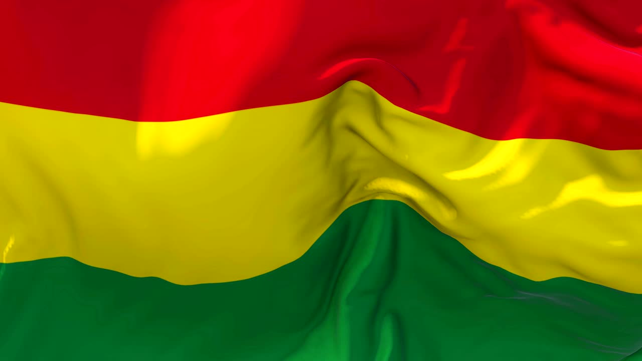 Bolivia Flag Waving in Wind Slow Motion Animation . 4K Realistic Fabric Texture Flag Smooth Blowing on a windy day Continuous Seamless Loop Background.
