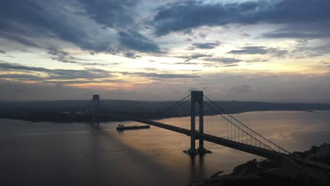 an aerial view over gravesend bay in brooklyn, ny