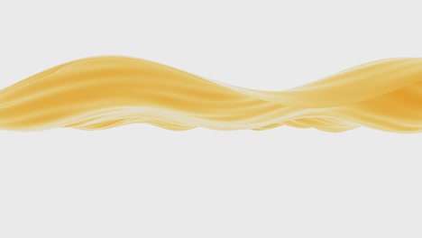 3d animation yellow wave like honey moves on a white background