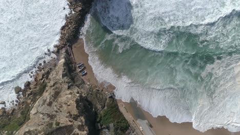 Aerial-view-of-the-cliff-and-wave