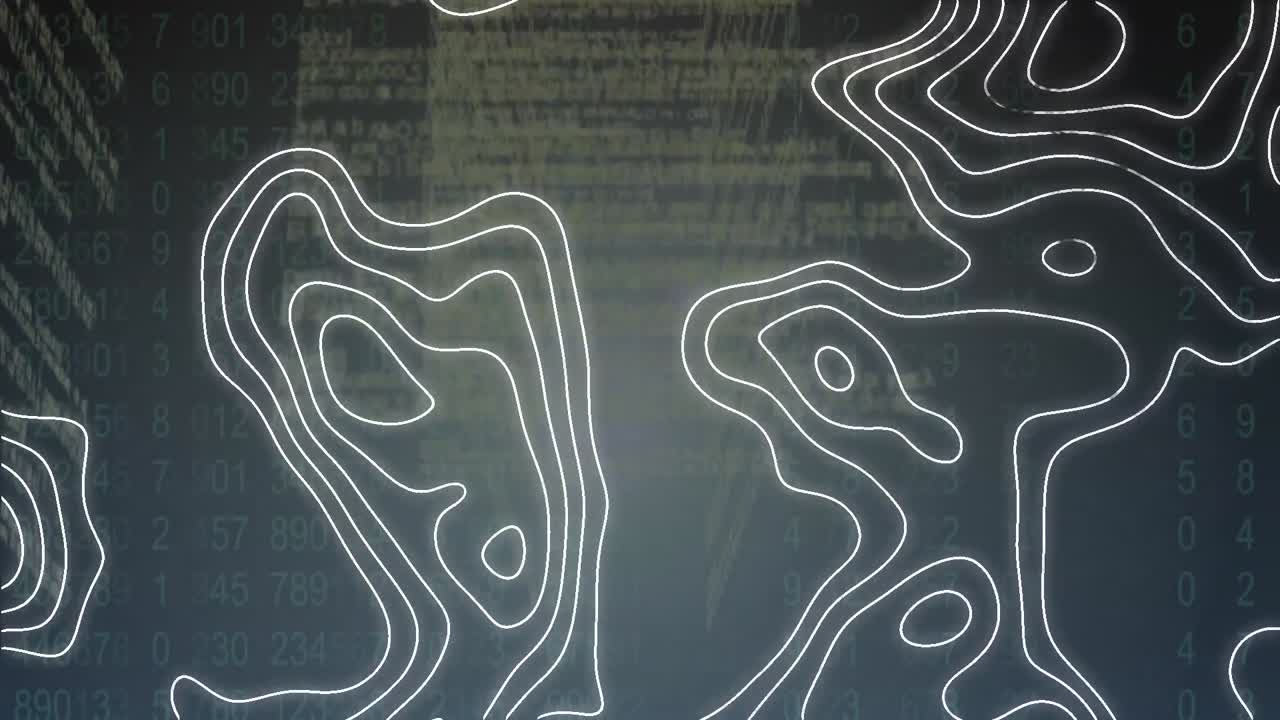 анимация белых линий над обработкой данных