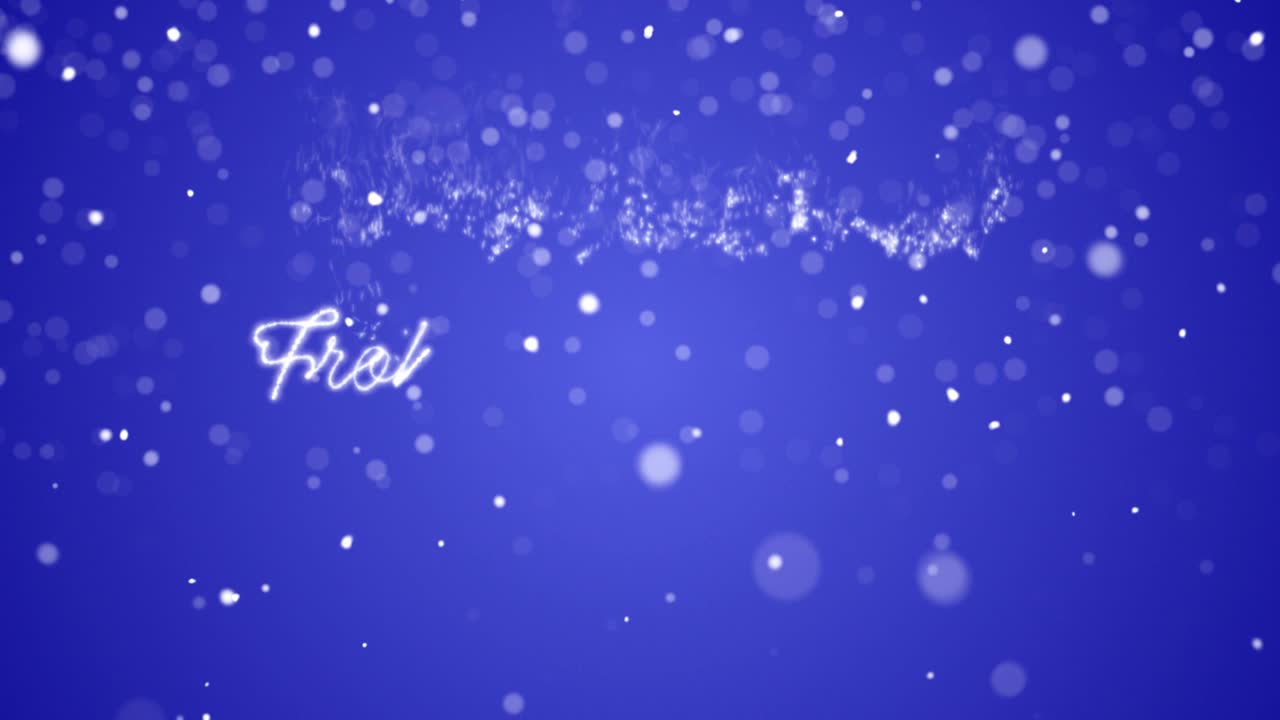 영어, 독일어, 프랑스어, 스페인어, 이탈리아어, 포르투갈어로 메리 크리스마스 메시지를 복사하여 파란색 배경에 로고 공간을 복사합니다.