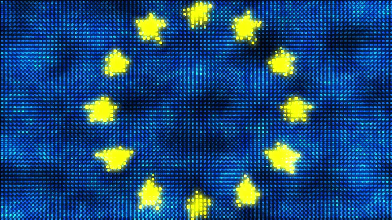 bandera digital de la unión europea - animación en bucle