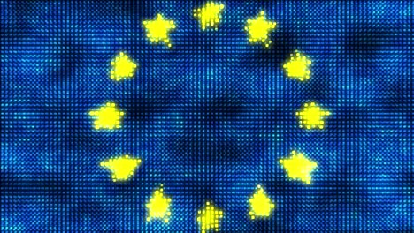 european union digital flag - loop animation
