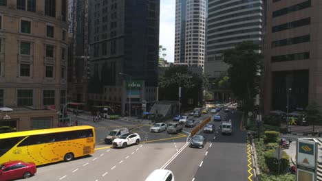 busy city intersection in singapore