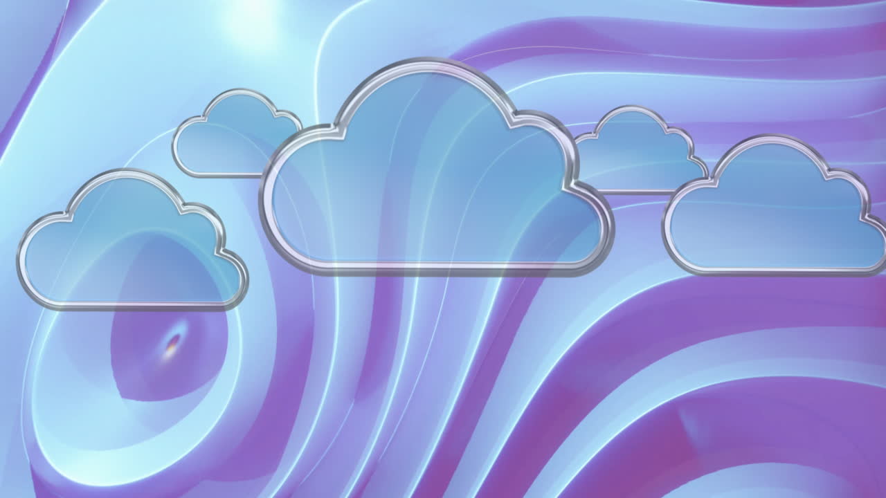 animación de nubes sobre un fondo azul en movimiento.