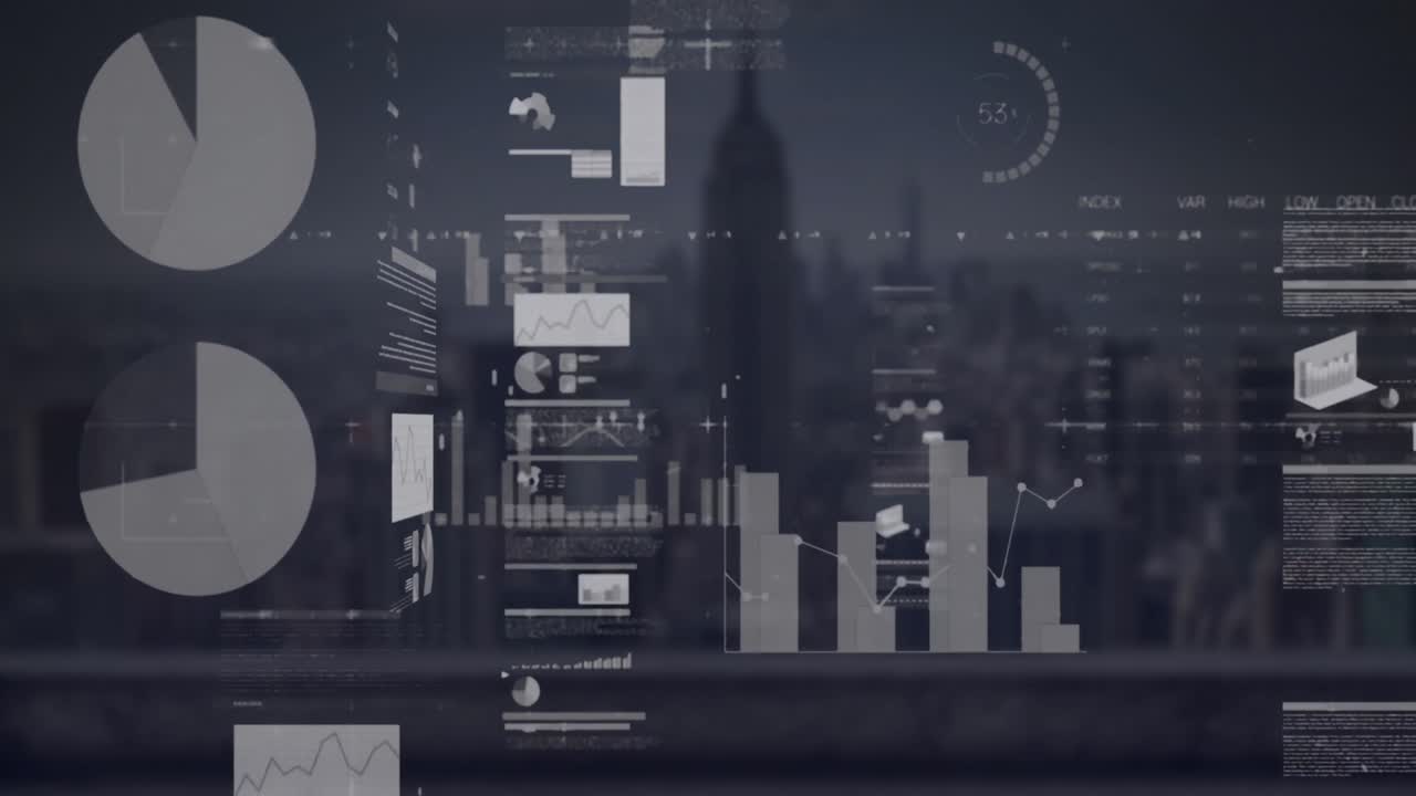 Animation of data processing over landscape