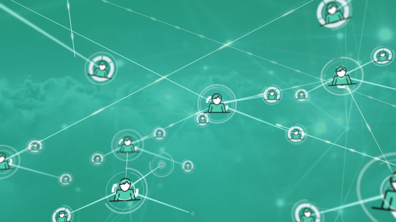 conectores que se mueven sobre un fondo verde