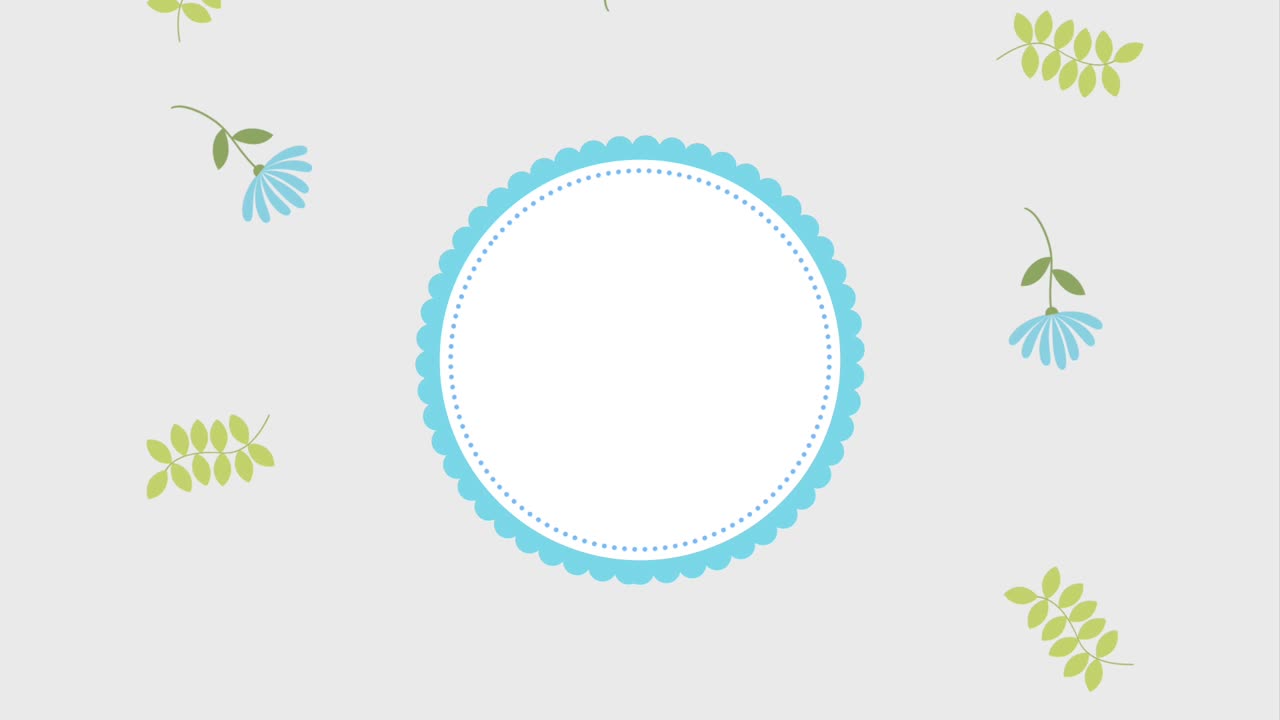 꽃 둥근 프레임 템플릿 꽃 장식