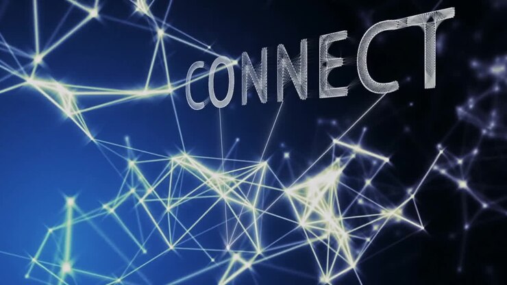 Animation of information, data, connection, business text over glowing network