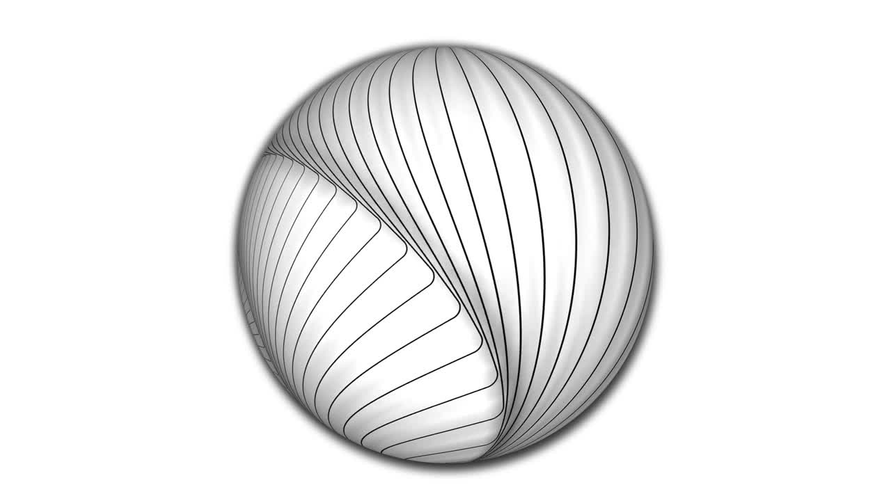 Geometric abstract line attached on a sphere. Geometric sphere globe isolate on white.