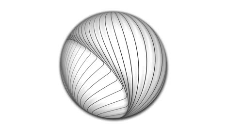 Geometric abstract line attached on a sphere. Geometric sphere globe isolate on white.