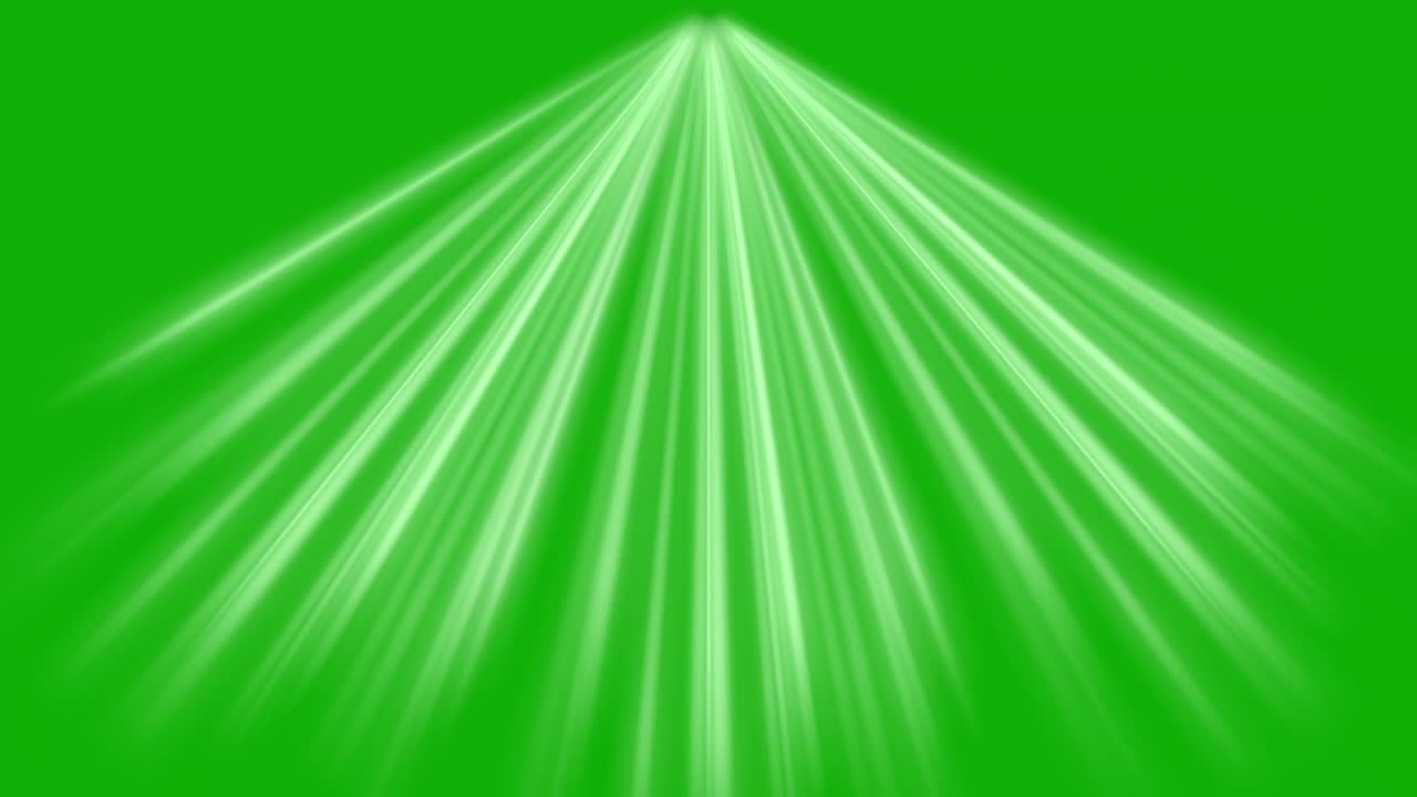 Rays of light motion graphics with green screen background