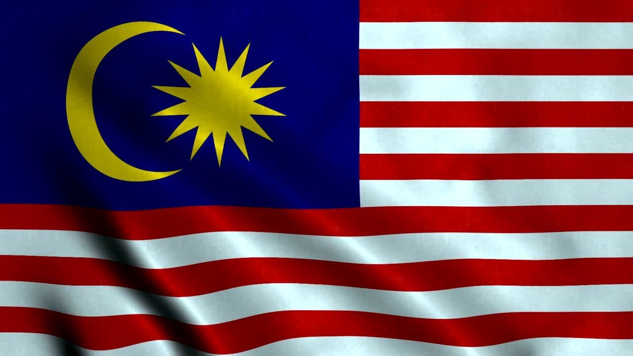 Bandiera della Malesia 4K, ripetibile in loop senza interruzioni