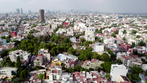 drone shot at mexico city