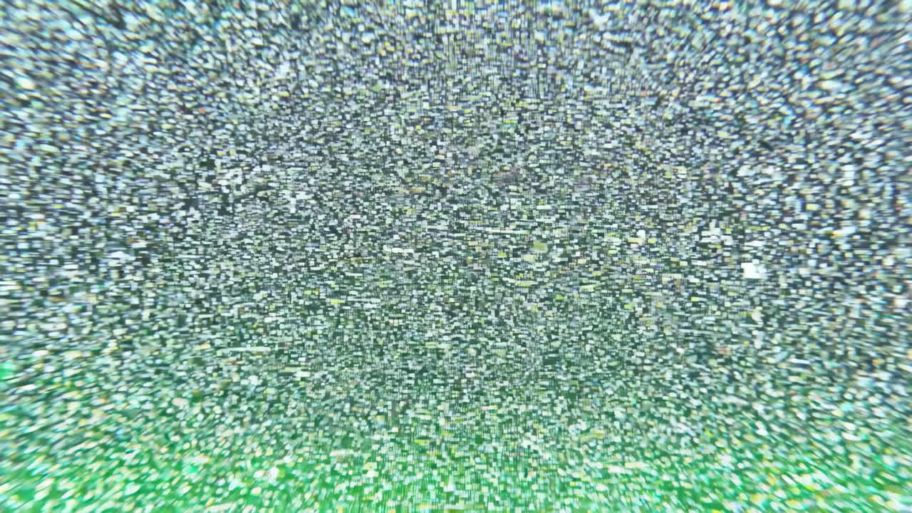 Grainy Television Static Blue Green Bands, Retro Analog Interference With Flickering Pixels, Shimmering Noise