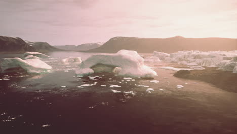 impresionante vista de los icebergs en el ártico
