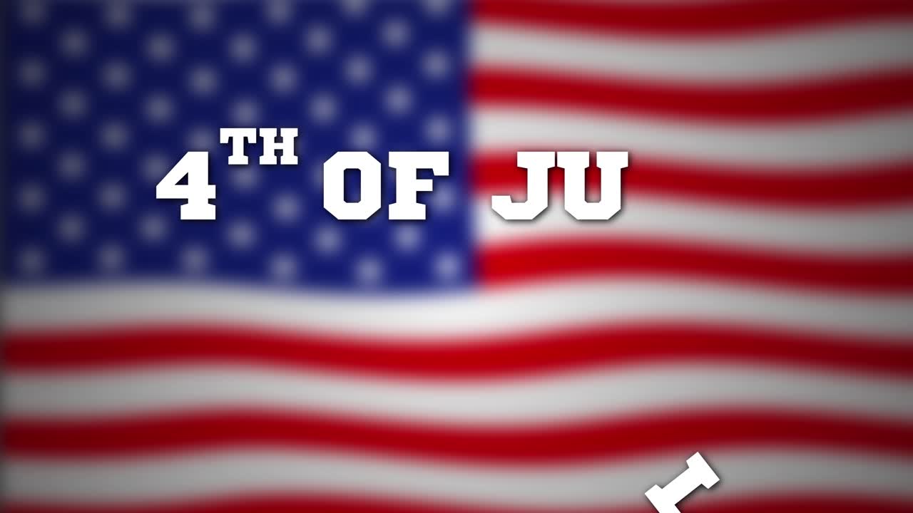 7월 4일 인사를 드러내는 애니메이션