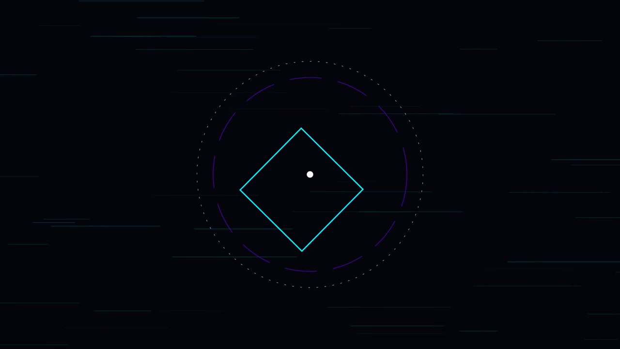 Abstract Geometric Animation with Rotating Square and Circular Elements