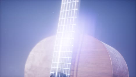 classic guitar on blue background