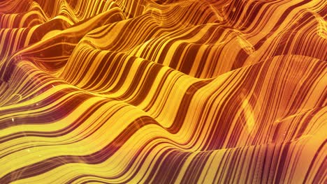 fondo abstracto en bucle con patrón líquido dorado brillante y ondulado en una superficie brillante y brillante. fluido amarillo viscoso. hermoso telón de fondo festivo creativo.