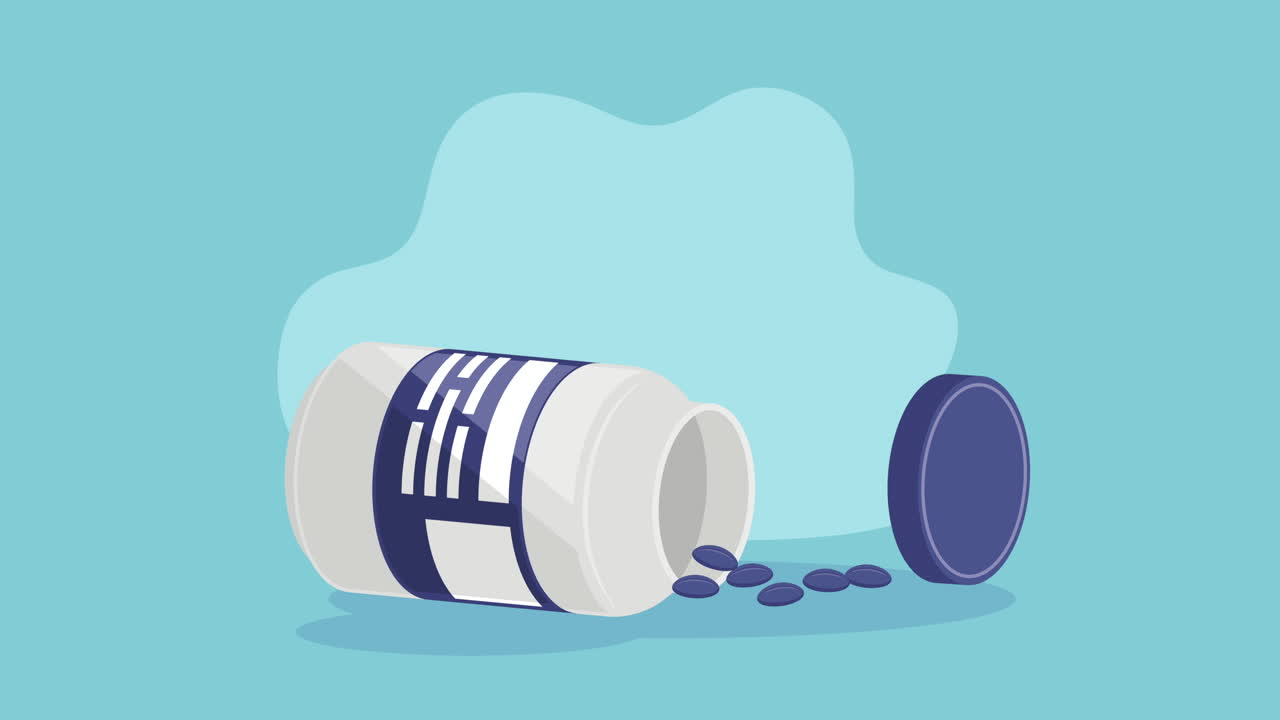 약을 담은 약병 병을 열어