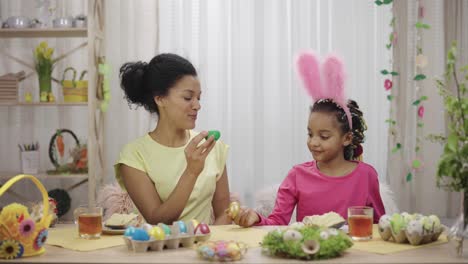 mother and daughter celebrate easter
