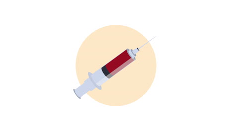 jeringuilla medicamento médico con sangre