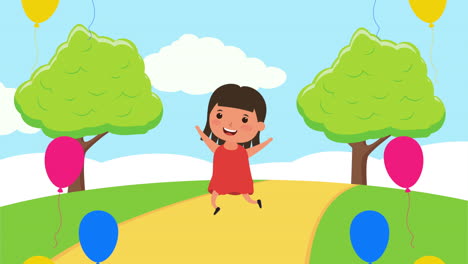 niña en el campo personaje