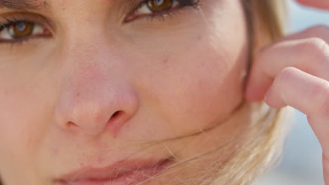 Summer,-relax-and-face-of-woman-at-beach-enjoy