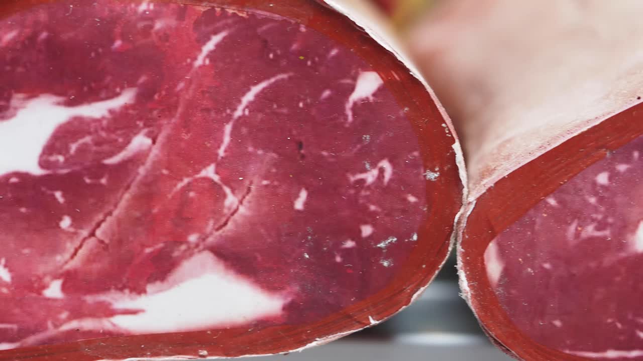 Close-up of Cured Meat Slice