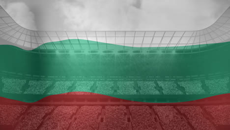 animation of flag of bulgaria over sports stadium