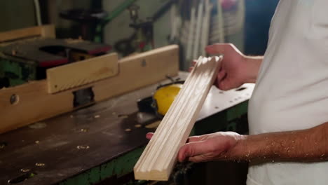 woodworking process: shaping wooden molding