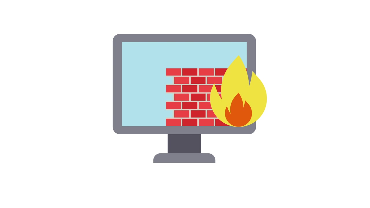 Animated Firewall Protecting a Computer Monitor from a Threat