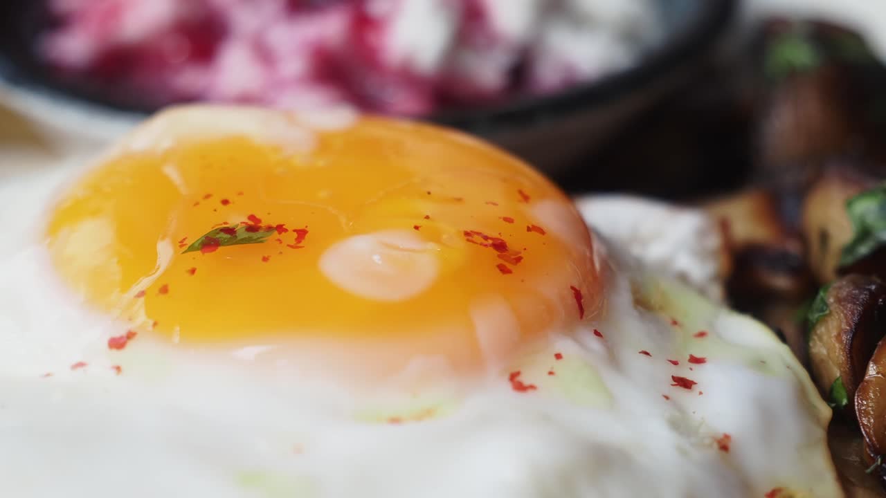 Close-up of a fried egg