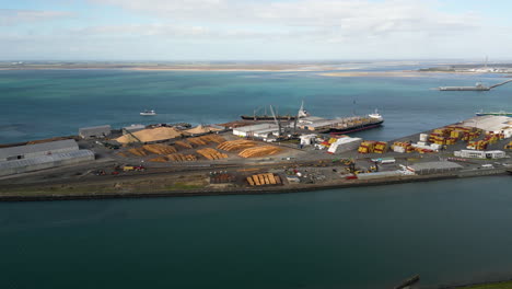 aerial shot of port in bluff