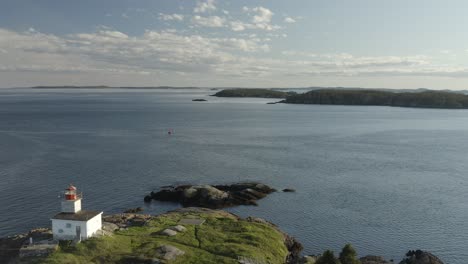 Backwards-reveal-of-lighthouse-with-drone